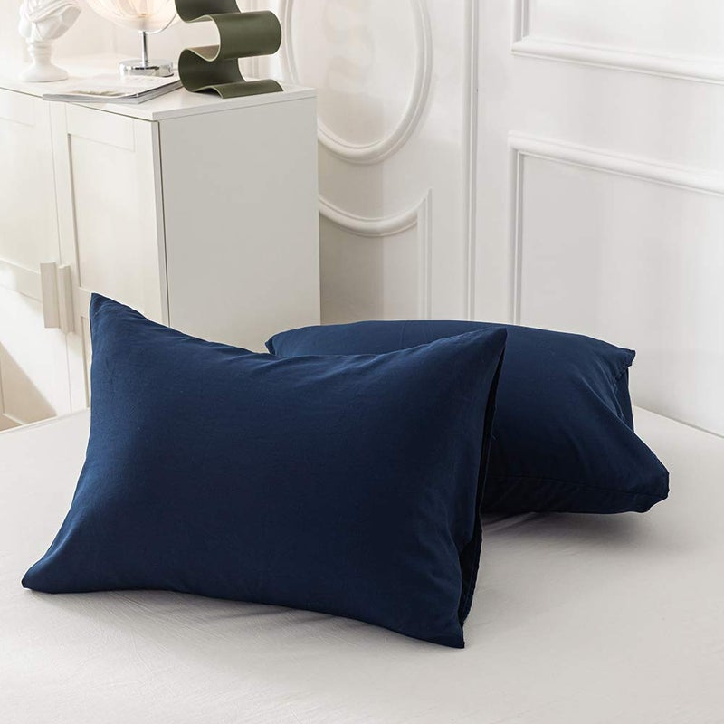 Cottonight Navy Blue Comforter Set King Men Women Dark Blue Bedding Comforter Set Solid Navy Blanket Quilts Ultra Soft Breathable Soft Navy Blue Bedding Comforter Sets - Image 5
